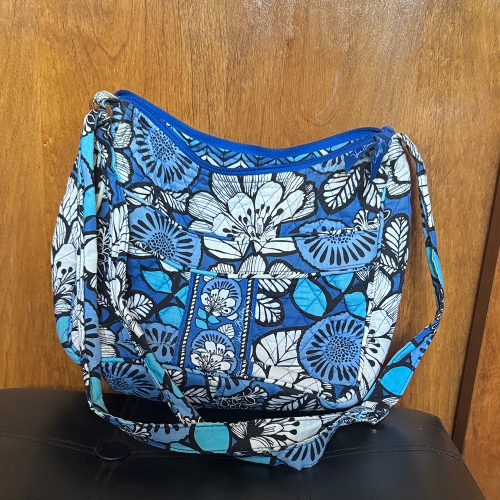 Vera Bradley Blue and White Floral Shoulder Bag